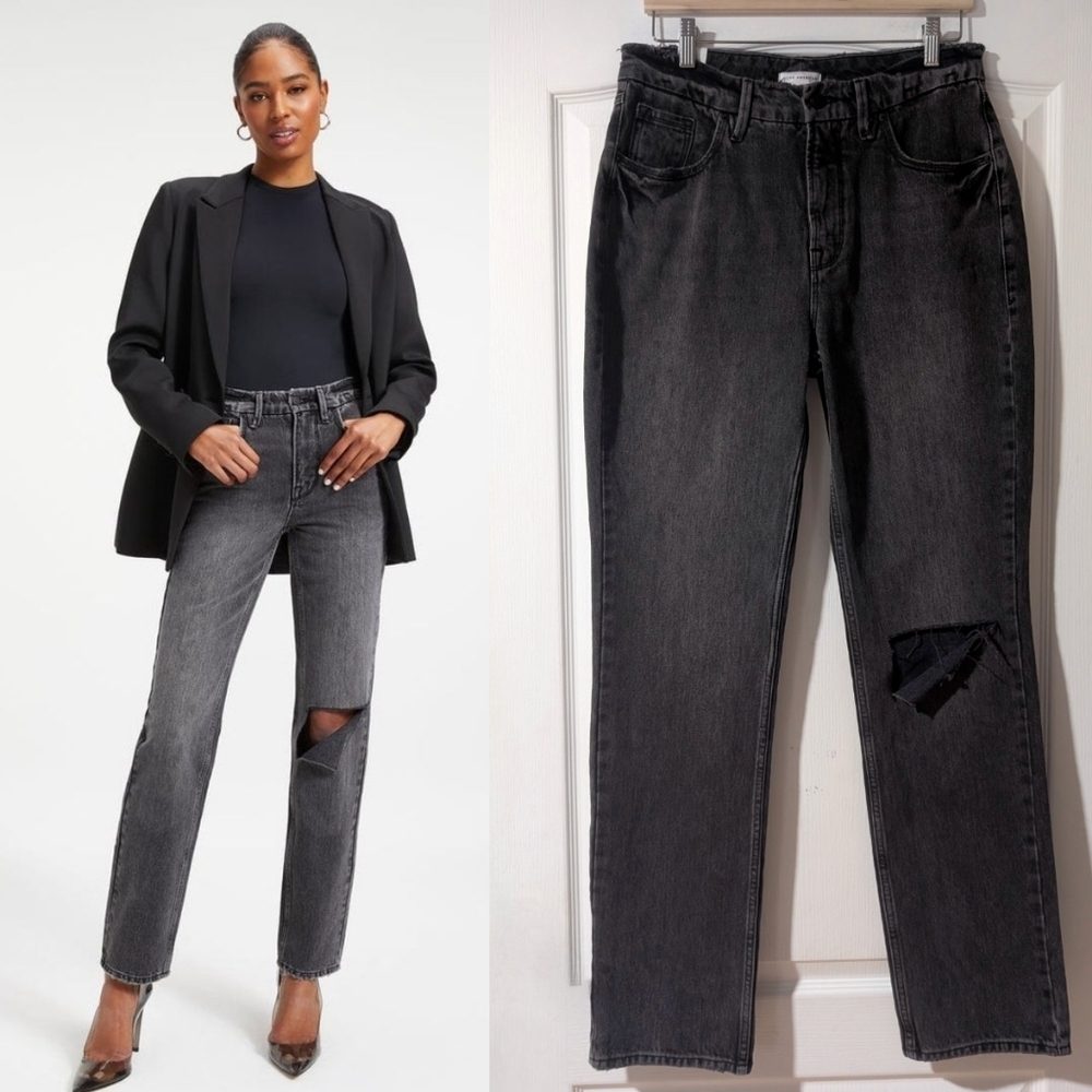 Nwt Good American | Good 90's Icon Straight In Waahed Black